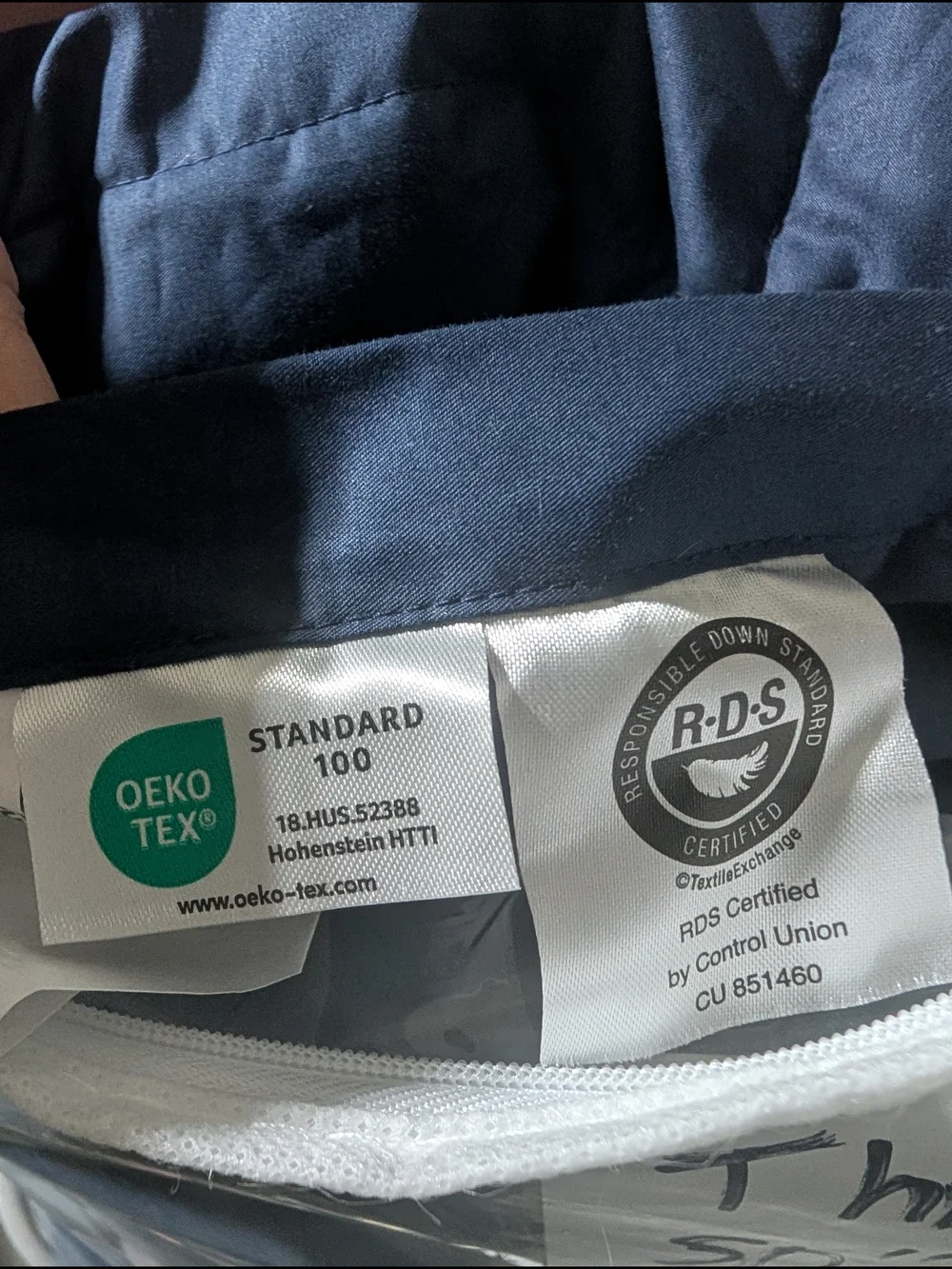 The Company Store 50 X 70 Lacrosse Throw Blanket; Down, Cotton; NWT Navy Blue